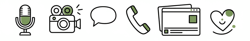 Icons representing new-generation marketing activities